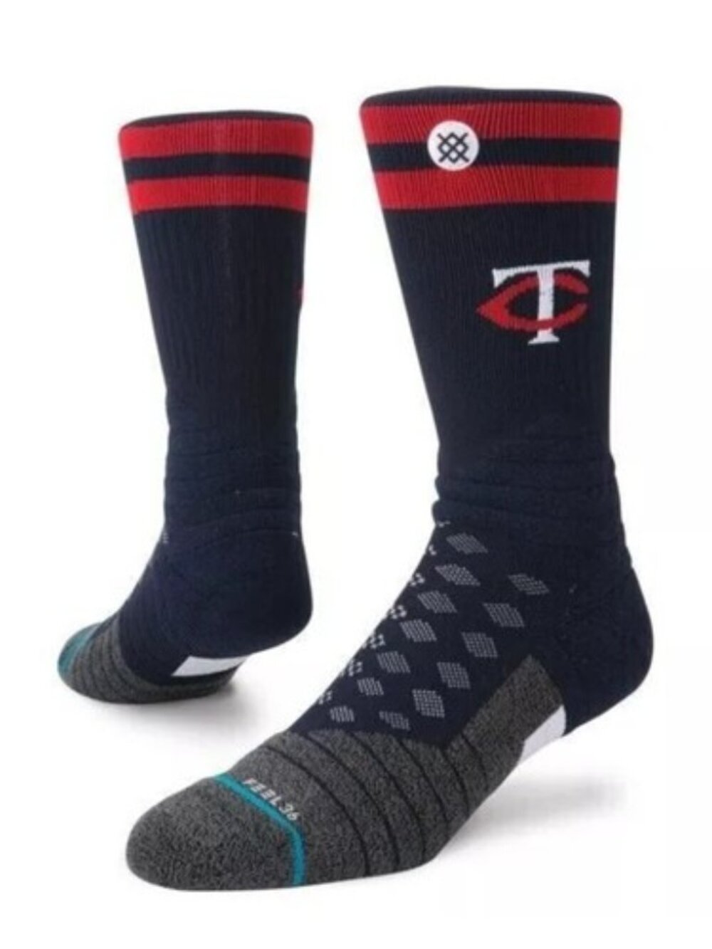 RARE/Stance TWINS DMND PRO CREW Baseball BLUE Socks MLB Men's MEDIUM 6-8.5 NWT